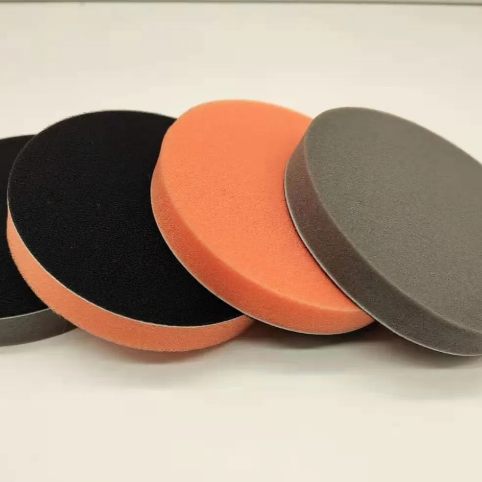 5in/6in Schaum polier pads für den Großhandel 80 4 Zoll Orange Schwarz Hand polier pad Wachs appl Hartes rundes schwarzes Gummi pad