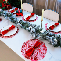 Napperons de table ronds jetables en polyester brillant, 13 pouces, en maille métallique lumineuse