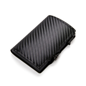 Đẹp PU Ví da giữ tiền mặt RFID chặn chủ thẻ tín dụng cầm tay chống trộm chủ thẻ ví với Pop Up trường hợp kim loại - Product Image 3