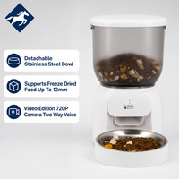 Distributeur automatique intelligent pour animaux de compagnie WiFi, réservoir transparent de 3 L avec caméra 720P, application de nourrissage à distance bidirectionnelle pour chats et chiens
