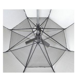Portable Fan Umbrella Sun Rain Dual Use, Anti-UV Waterproof Design with Safety <b>Mesh</b> Cover and Rechargeable Cooling System - Product Image 3
