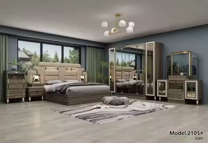 Meubles De Chambre <strong>a</strong> Coucher Complet <strong>Bed</strong> <strong>Set</strong> Economic Mdf King Bedroom <strong>Set</strong> Wood <strong>Full</strong> Modern Bedroom Furniture <strong>Set</strong> - Product Image 3