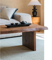 Table basse moderne en bois massif durable pour petit appartement avec rangement, meuble de salon mobile, table à thé pour hôtel