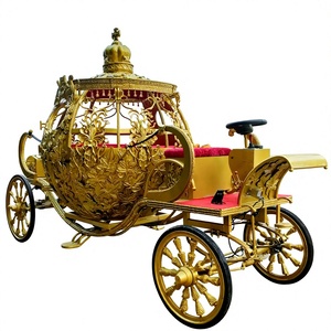 Chariot de mariage personnalisé à 4 roues, type citrouille de Cendrillon, pour chevaux, à vendre - Product Image 5
