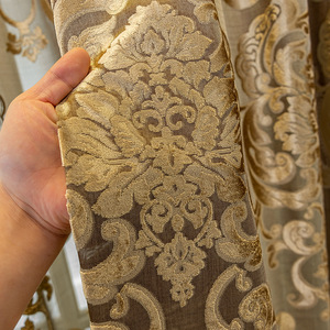 Cortinas Opacas Ignífugas de Poliéster 100% con Bordado Estilo Europeo, Aislantes para Sala de Estar, con Cenefas, Gran Venta - Product Image 4