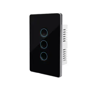 Zemismart Tuya Zigbee Smart Touch Interrupteur mural 1 2 3 4 Gang avec panneau en verre trempé avec interrupteur neutre Alexa Google Home