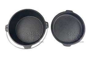 Ensemble de four néerlandais <span class=keywords><strong>en</strong></span> <span class=keywords><strong>fonte</strong></span> pré-assaisonné 2 <span class=keywords><strong>en</strong></span> 1, Casserole <span class=keywords><strong>en</strong></span> <span class=keywords><strong>fonte</strong></span> <span class=keywords><strong>sans</strong></span> revêtement avec lève-couvercle, populaire <span class=keywords><strong>en</strong></span> usine - Product Image 4