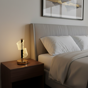 Lampe de table sans fil en acrylique doré, style nordique, rechargeable, créative, minimaliste, simple, pour restaurant, maison, intérieur - Product Image 5