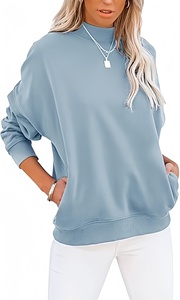 Felpe da <span class=keywords><strong>Donna</strong></span> con Collo Alto e Tasca, Stile Casual e Oversize, Personalizzabili con Logo Stampato, in Cotone - Product Image 2