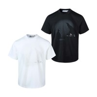 Kaos Grafis Siluet Warna Gelap Sederhana, Bahan Lembut dan Bernapas, Kerah Bulat Lengan Pendek, Dapat Dikustomisasi Sepenuhnya