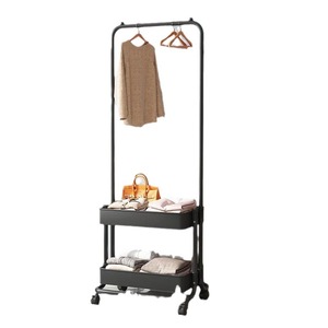 Léger <span class=keywords><strong>porte</strong></span>-<span class=keywords><strong>manteau</strong></span> Simple Internet populaire Mobile à roulettes ménage stockage étendoir pour salon sol-debout Vertical - Product Image 5