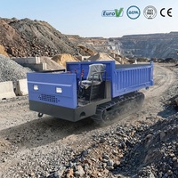 Camion benne sur chenilles de 3 tonnes, basculant hydrauliquement, petit véhicule de transport à chenilles en caoutchouc