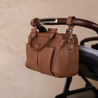 Sac à main en cuir haut de gamme pour couches fourre-tout et porte-gobelet pour couches avec bandoulière convertible pour poussette