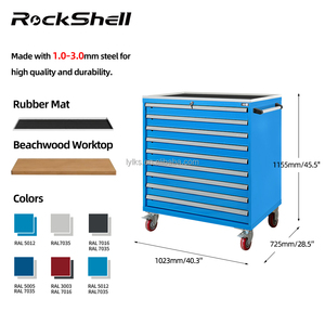 Rockshell Nhiệm Vụ Nặng Nề Công Cụ Tủ Kim Loại Công Nghiệp Cán Giỏ Hàng Kim Loại Công Cụ Xe Đẩy Với 9 Ngăn Kéo Cho Hội Thảo Werkzeugwagen - Product Image 2