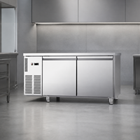 Réfrigérateur-congélateur commercial en acier inoxydable de grande capacité BINGEEDIY avec plan de travail
