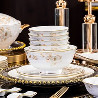 Vaisselle en Porcelaine Fine – Ensembles Personnalisables Luxe Léger Élégance Vintage Peints à la Main Compatibles Micro-ondes