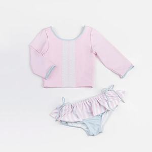 Maillot de bain pour enfants, nouveau design, haut à volants, cordon de serrage, maillot de bain personnalisé en nylon recyclé, bikini pour filles - Product Image 4