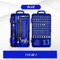 Set obeng presisi 115 dalam 1, Kit peralatan reparasi dengan kepala obeng profesional untuk Jam alat reparasi ponsel