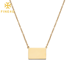Nouveautés 2021 Collier en acier inoxydable gravé avec une lettre Collier à médaillon souvenir enveloppe plaqué or personnalisé - Product Image 5
