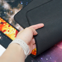 Tapis de souris double face réversible, dessus en tissu imperméable avec bord cousu pour ordinateur et ordinateur portable, logo personnalisé OEM
