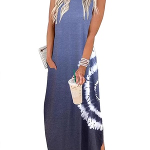 Versatile <b>Elastic</b> Waist Boho Summer Print Washed A-line Slim-fit Sleeveless Mini <b>Dress</b> - Product Image 6