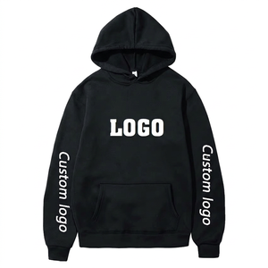 Sweat à capuche personnalisé pour homme avec poche kangourou, broderie et motif à carreaux, tissu polaire 360g, décontracté pour l'hiver - Product Image 2