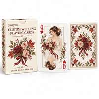 Cartes à jouer personnalisées pour mariage, portrait de couple en aquarelle, jeu de cartes en papier style tarot pour cadeaux de mariage