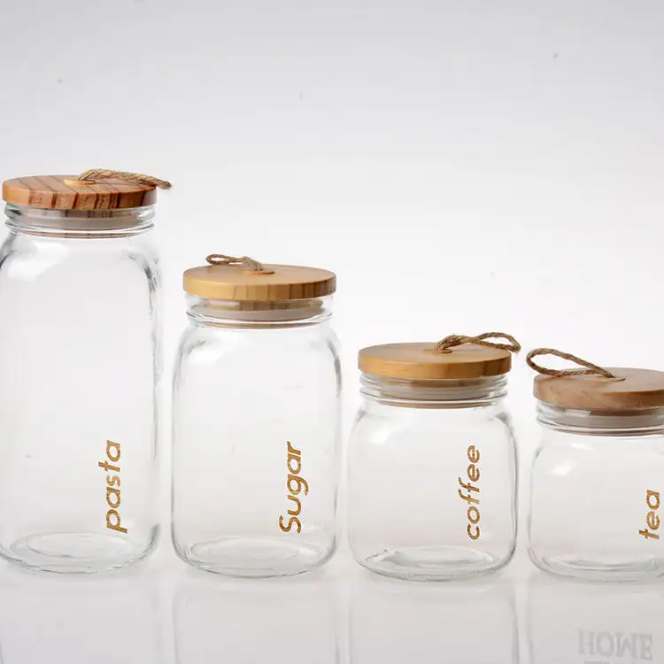 Vasilha de vidro hermético conjunto com tampas alimentos armazenamento jar recipiente com claro preservando selo fio clipe