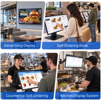 Affichage des commandes de restaurant, écran tactile numérique Android 13, 10 points de contact, WiFi 6, PoE, montage VESA pour commande au comptoir