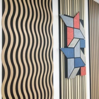 Panneau mural acoustique en bois, placage de noyer, panneau à lattes acoustiques 2400*520*21mm pour la décoration des murs et plafonds intérieurs