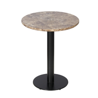 Plateau de table rond en résine à grain de bois foncé, finition brillante, résistant à l'usure, pour restaurants, tables de jardin extérieures