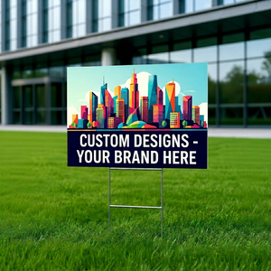 Panneaux de signalisation extérieurs personnalisés imprimés UV pour jardins, avec service de découpe, format 18x24 et piquets en H – Vente en gros - Product Image 1