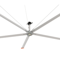 17 Fuß (5,2 m) HVLS Axial-Deckenventilator, 0,66 kW, 220 V, für industrielle Anwendungen, mit Kugellager und Aluminiumlegierungsflügeln, silberfarben