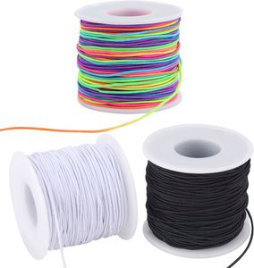 Cordón Elástico de 1 mm para Abalorios, Hilo de Cristal Resistente y Elástico para Hacer Pulseras, Joyería, Collares, Manualidades, Negro, Blanco y Arcoíris - Product Image 1
