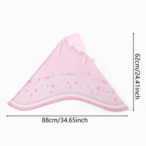 Foulard à imprimé floral pour <span class=keywords><strong>femme</strong></span> - Grand hijab à enfiler, nouveau bonnet doux avec visière - Product Image 5