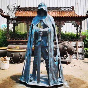 Statue de jardin personnalisée en Bronze grandeur nature Statue de moine du <span class=keywords><strong>Moyen</strong></span> Âge Statue de jardin extérieure - Product Image 4