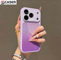 Coque de téléphone 2-en-1 à paillettes dégradées avec protection d'objectif intégrée, antichute, en TPU souple pour iPhone 13-17 Pro Max