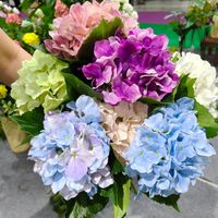 Hoogwaardige real touch latex hortensia bloemen met kleurovergang voor bruiloft, thuis, tafelvaas decoratie en bloemstukken