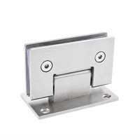 Ferme-porte hydraulique moderne pour douche sans cadre en acier inoxydable, fermeture automatique à 180 degrés, pince de fixation pour verre, charnière argent/noir