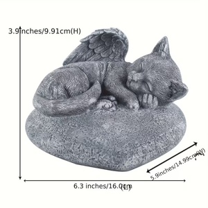 Marcador Conmemorativo de Resina Personalizable para Gatos - Nombre/Fecha Grabable, Diseño de Alas de Ángel, Ideal para Tributo de Mascotas en el Jardín - Product Image 6