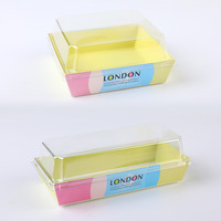 Boîte d'emballage sandwich en PP recyclable, longue et carrée, épaisseur 0,5 mm, pour la viande, les œufs, les gâteaux soufflés, les produits de boulangerie, usage alimentaire, He Sheng HS-888