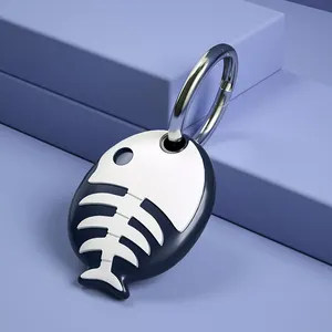 Wholesale Anti-Scratch Protective Cover Case for Airtag Holder Fishbone Design Keychain Holder for AirTag