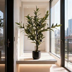 Mini <span class=keywords><strong>olivier</strong></span> artificiel réaliste, plante d'intérieur en faux <span class=keywords><strong>olivier</strong></span> ignifuge et résistant aux UV pour la décoration de la maison et du bureau, tronc naturel - Product Image 4