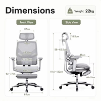 Chaise de bureau ergonomique au design moderne blanc avec structure en métal et dossier réglable en maille Chaise de luxe Boss CEO avec repose-pieds
