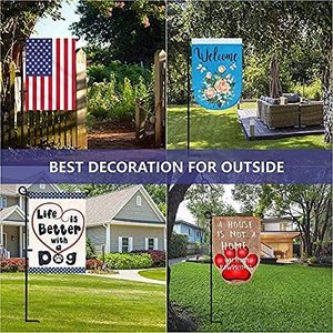 Premium Black Metal <strong>Garden</strong> <strong>Flag</strong> <strong>Stand</strong> with Clip Thickened Yard Gift <strong>Flag</strong> Pole Holder - Product Image 5