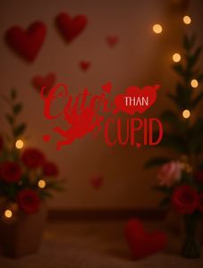 T-Shirt Casual da Donna con Collo Tondo, Stampa Cuore e Cupido per San Valentino, Manica Corta, 100% Cotone Jersey, Primavera Estate - Product Image 2