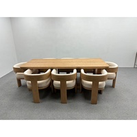Ensemble table et chaises de salle à manger en bois massif moderne pour salon, hôtel, restaurant, design de mobilier