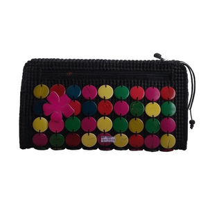 Borsa rettangolare in guscio di cocco 22x11x4 cm con bottoni colorati per borsa da donna - Product Image 2