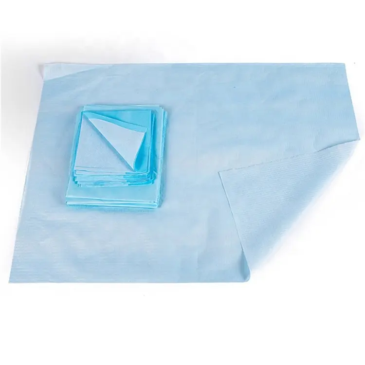 Drap de lit jetable bleu en tissu/Poly 40 ''x 72'', drap de lit d'hôpital pour drapage Non chirurgical