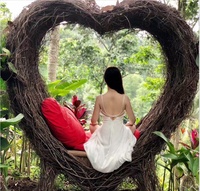 Offre Spéciale Bali style oiseau nid balançoire drôle et fantaisie extérieur rotin daybed extérieur parc décoration chaise véritable osier arbre balançoire